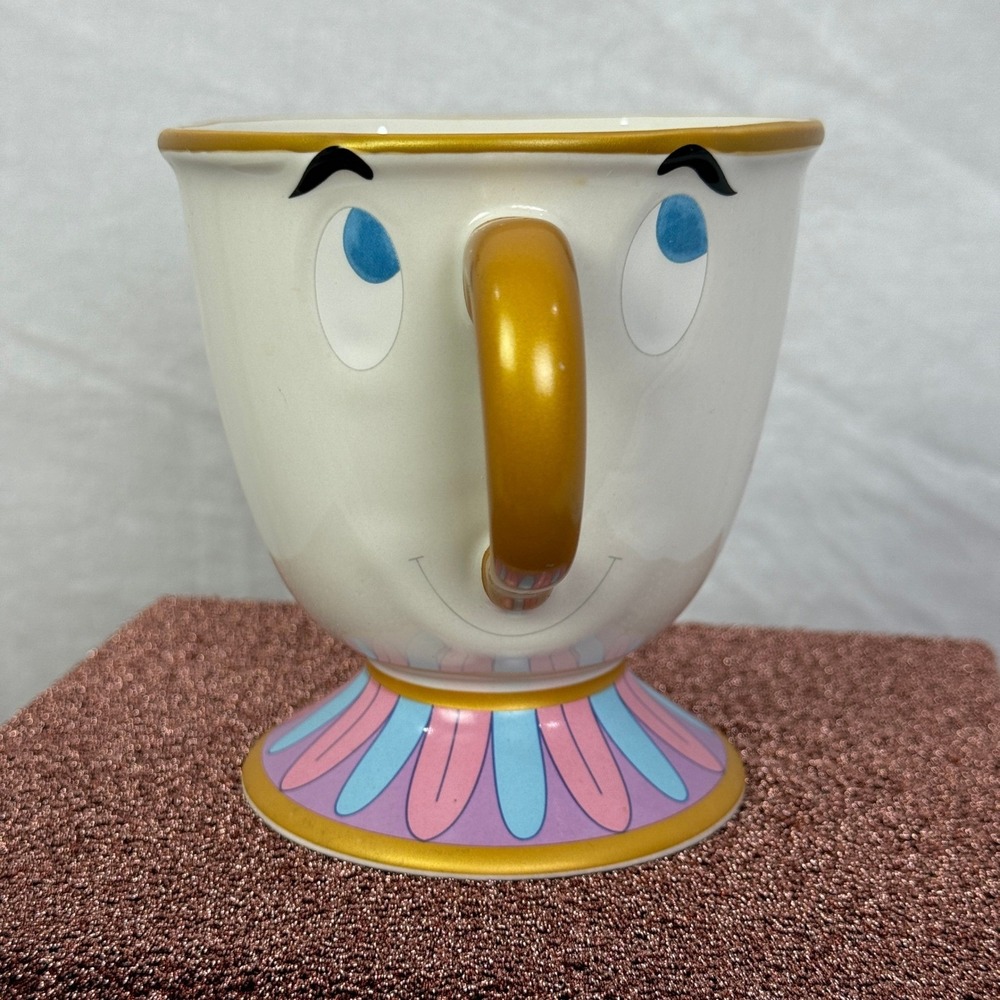 Disney Parks Beauty and the Beast Chip Mug Coffee Cup‎ Authentic Original
